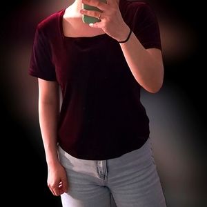 Vintage Red Velvet Top
